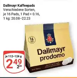 Globus Dallmayr Kaffeepads Angebot