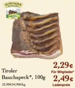LPG Biomarkt Juffinger Tiroler Bauchspeck Angebot