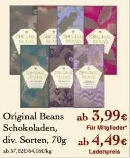 LPG Biomarkt Original Beans Schokoladen Angebot