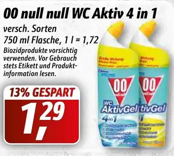 Simmel 00 Null Null WC Aktiv 4in1, 750ml Flasche Angebot