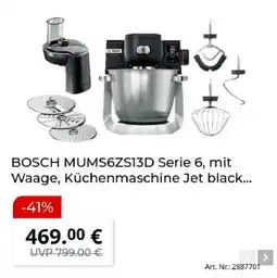 MediaMarkt BOSCH MUMS6ZS13D Serie 6, mit Waage, Küchenmaschine Jet black... Angebot