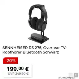 MediaMarkt SENNHEISER RS 275, Over-ear TV-Kopfhörer Bluetooth Schwarz Angebot