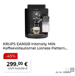 MediaMarkt KRUPS EA5028 Intensity Milk Kaffeevollautomat Lioness Pattern Angebot