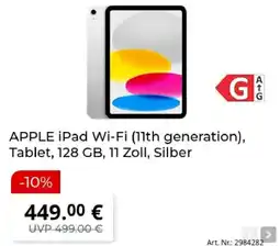 MediaMarkt APPLE iPad Wi-Fi (11th generation), Tablet, 128 GB, 11 Zoll, Silber Angebot