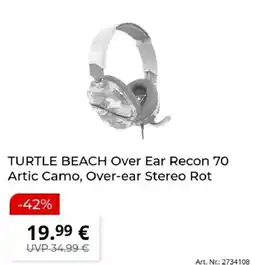 MediaMarkt TURTLE BEACH Over Ear Recon 70 Artic Camo, Over-ear Stereo Rot Angebot