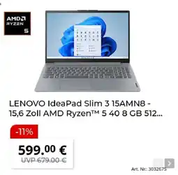 MediaMarkt LENOVO IdeaPad Slim 3 15AMN8 Angebot