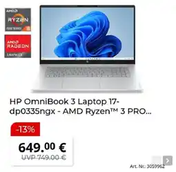 MediaMarkt HP OmniBook 3 Laptop 17-dp0335ngx - AMD Ryzen™ 3 PRO... Angebot