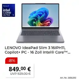 MediaMarkt LENOVO IdeaPad Slim 3 16IPH11, Copilot+ PC - 16 Zoll Intel® Core™ Angebot