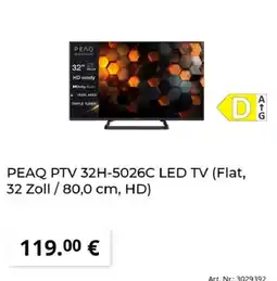 MediaMarkt PEAQ PTV 32H-5026C LED TV Angebot