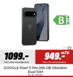MediaMarkt GOOGLE Pixel 11 Pro 256 GB Obsidian Dual SIM Angebot