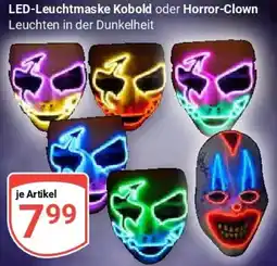 Globus LED-Leuchtmase Kobold oder Horror-C clown Angebot