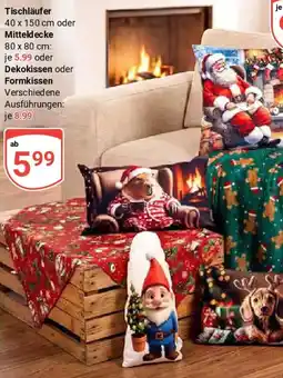 Globus Tischläufer oder Mitteldecke oder Dekokissen oder Formkissen Angebot