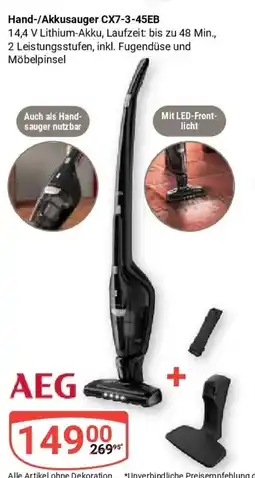 Globus AEG Hand-/Akkusauger CX7-3-45EB Angebot