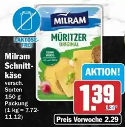 AEZ Milram Schnittkäse Angebot