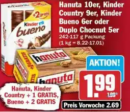 AEZ Hanuta, Kinder Country, Kinder Bueno Angebot