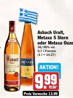 AEZ Asbach Uralt, Metaxa 5 Stern oder Metaxa Ouzo Angebot