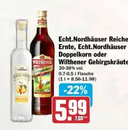 AEZ Echt.Nordhäuser Reiche Ernte, Echt.Nordhäuser Doppelkorn oder Wilthener Gebirgskräuter Angebot