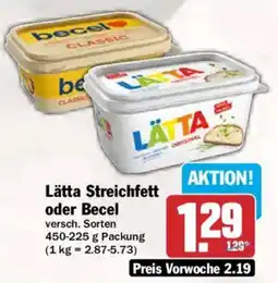 AEZ Lätta Streichfett oder Becel Angebot