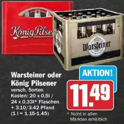 AEZ Warsteiner oder König Pilsener Angebot