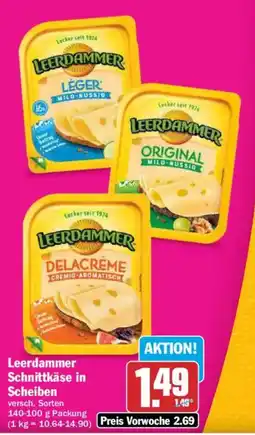 AEZ Leerdammer Schnittkäse in Scheiben Angebot