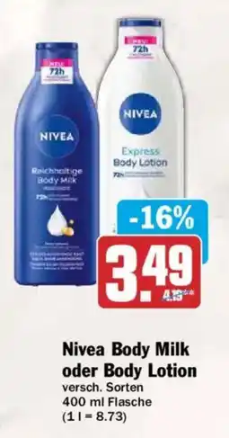 AEZ Nivea Body Milk oder Body Lotion Angebot