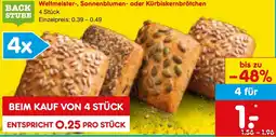 Netto Marken-Discount BACK STUBE Weltmeister, Sonnenblumen oder Kürbiskernbrötchen Angebot