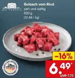 Netto Marken-Discount GUT PONHOLZ Gulasch vom Rind Angebot