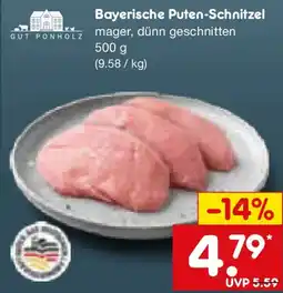 Netto Marken-Discount GUT PONHOLZ Bayerische Puten-Schnitzel Angebot