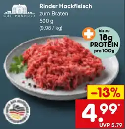 Netto Marken-Discount GUT PONHOLZ Rinder Hackfleisch Angebot