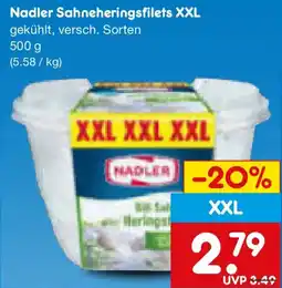 Netto Marken-Discount Nadler Sahneheringsfilets XXL Angebot