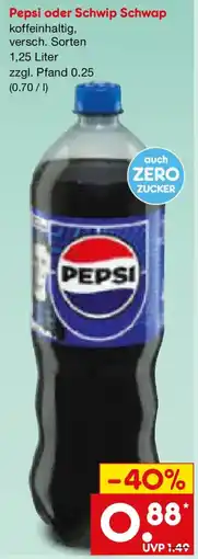 Netto Marken-Discount Pepsi oder Schwip Schwap Angebot