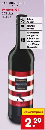 Netto Marken-Discount SAN MONDELLO Primitivo IGT Angebot