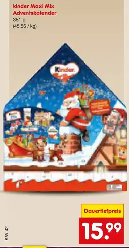 Netto Marken-Discount kinder Maxi Mix Adventskalender Angebot