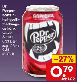 Netto Marken-Discount Dr. Pepper Koffeinhaltiges Erfrischungsgetränk Angebot