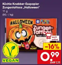 Netto Marken-Discount Küchle Knabber-Esspapier Zungentattoos „Halloween“ Angebot