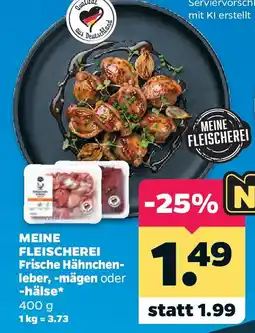 Netto MEINE FLEISCHEREI Frische Hähnchen-leber, -mägen oder -hälse Angebot