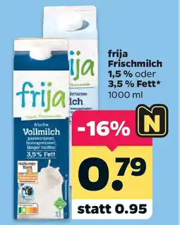 Netto frija Frischmilch 1,5% oder 3,5% Fett Angebot