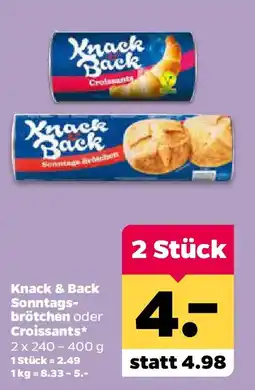 Netto Knack & Back Sonntagsbrötchen oder Croissants Angebot