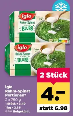 Netto iglo Rahm-Spinat Portionen Angebot