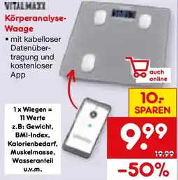 Netto Marken-Discount VITALMÄSS Körperanalyse-Waage Angebot