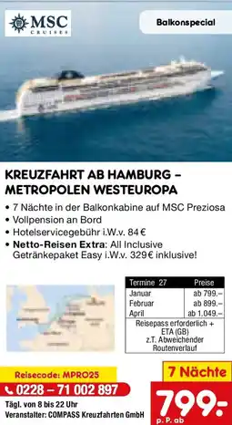 Netto Marken-Discount Kreuzfahrt ab hamburg - metropolen westeuropa Angebot