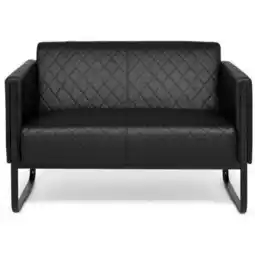 Netto Marken-Discount hjh OFFICE Lounge Sofa ARUBA BLACK Kunstleder mit Armlehnen Angebot