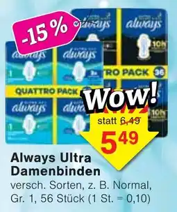 Wiglo Wunderland Always Ultra Damenbinden Angebot