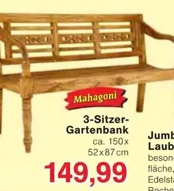 Wiglo Wunderland Mahagoni 3-Sitzer-Gartenbank Angebot