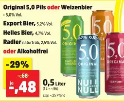 Thomas Philipps Original 5,0 Pils oder Weizenbier Angebot
