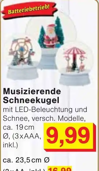 Wiglo Wunderland Musizierende Schneekugel Angebot