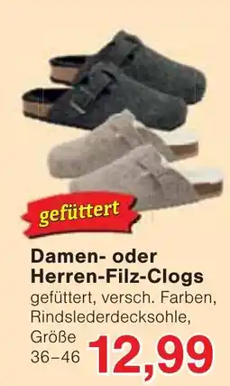 Wiglo Wunderland Damen- oder Herren-Filz-Clogs Angebot