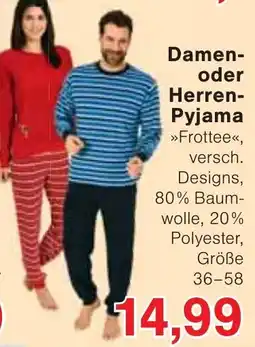 Wiglo Wunderland Damen- oder Herren-Pyjama »Frottee« Angebot