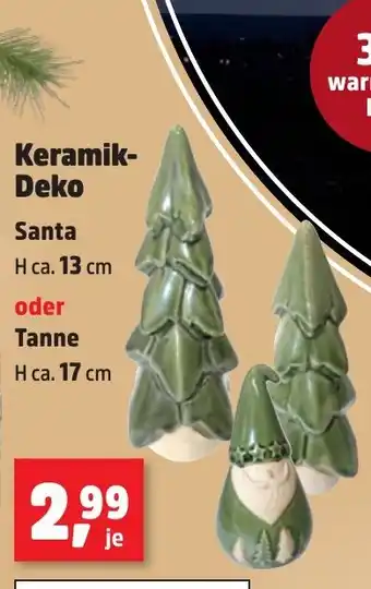Keramik-Deko Santa oder Tanne