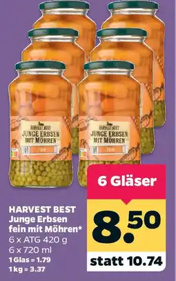 Netto HARVEST BEST Junge Erbsen fein mit Möhren Angebot